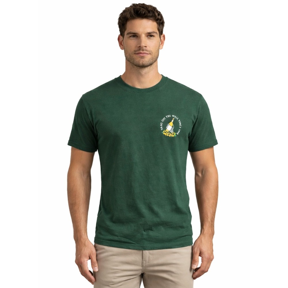 VANS Happy Trails Off The Wall Graphic Tee Forest Green Medium